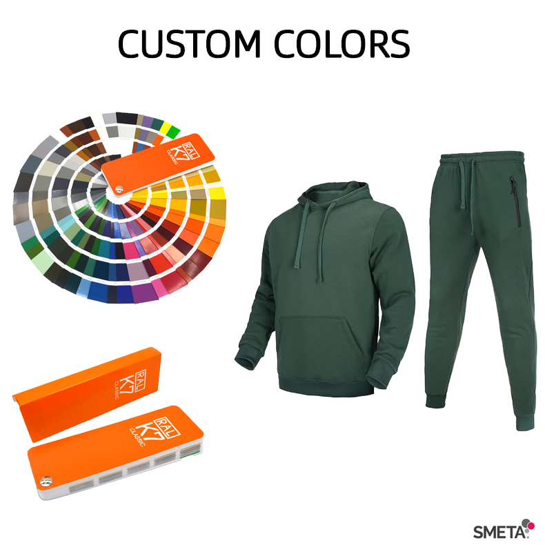 Oem sweatpants and hoodie set breathable custom logo sweatsuit