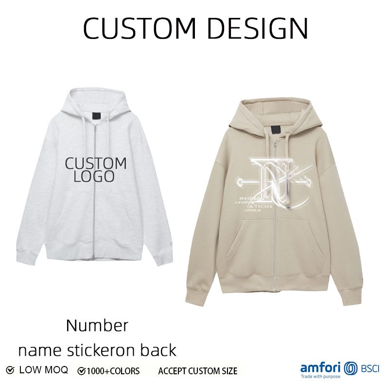 Oem full zip up hoodie breathable tracksuit for men custom logo sweatsuit