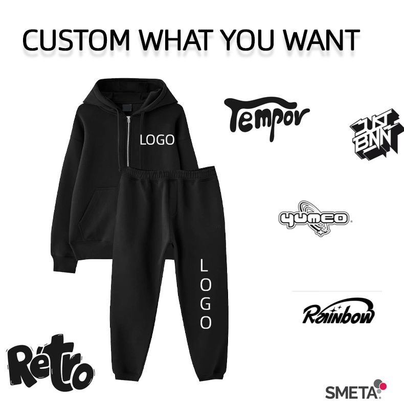 Oem sweatpants and hoodie set breathable jogging suit custom logo sweatsuit