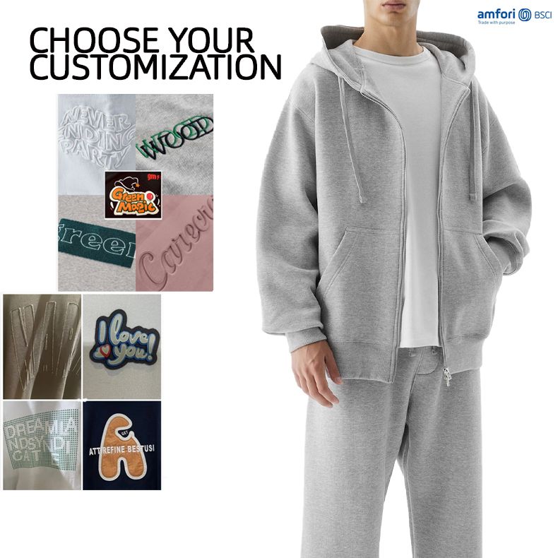 Oem sweatpants and hoodie set breathable jogging suit custom logo sweatsuit