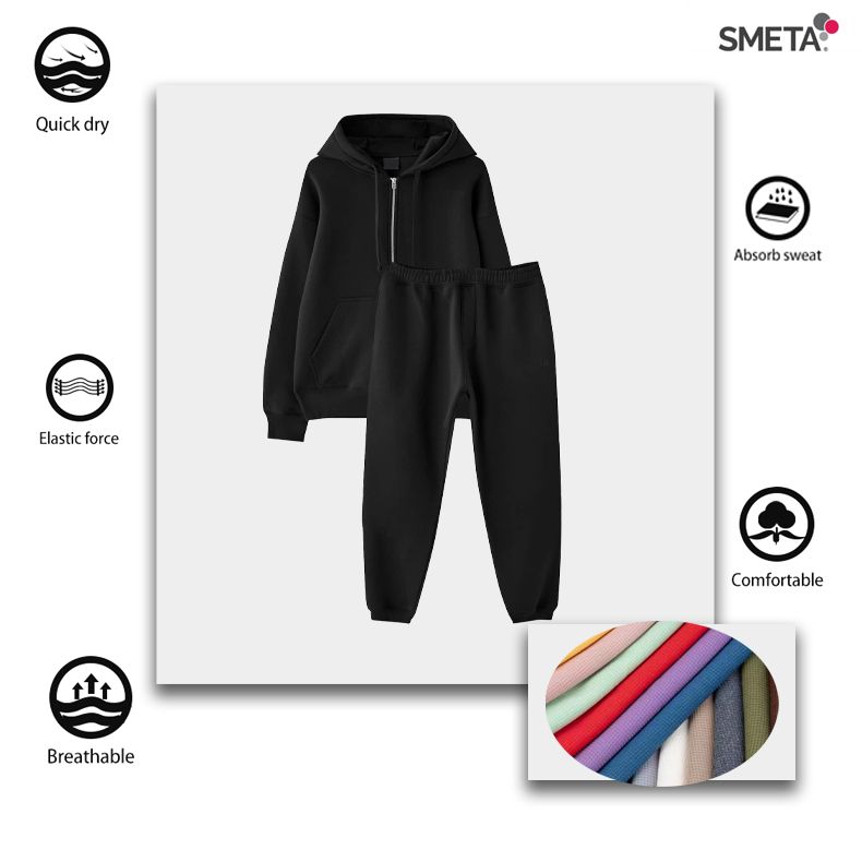 Oem sweatpants and hoodie set breathable jogging suit custom logo sweatsuit