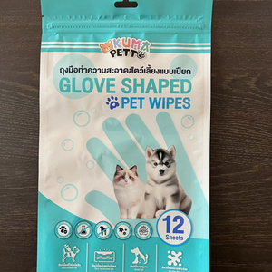 Custom Printed Plastic Resealable Pet Wet Wipe Packaging