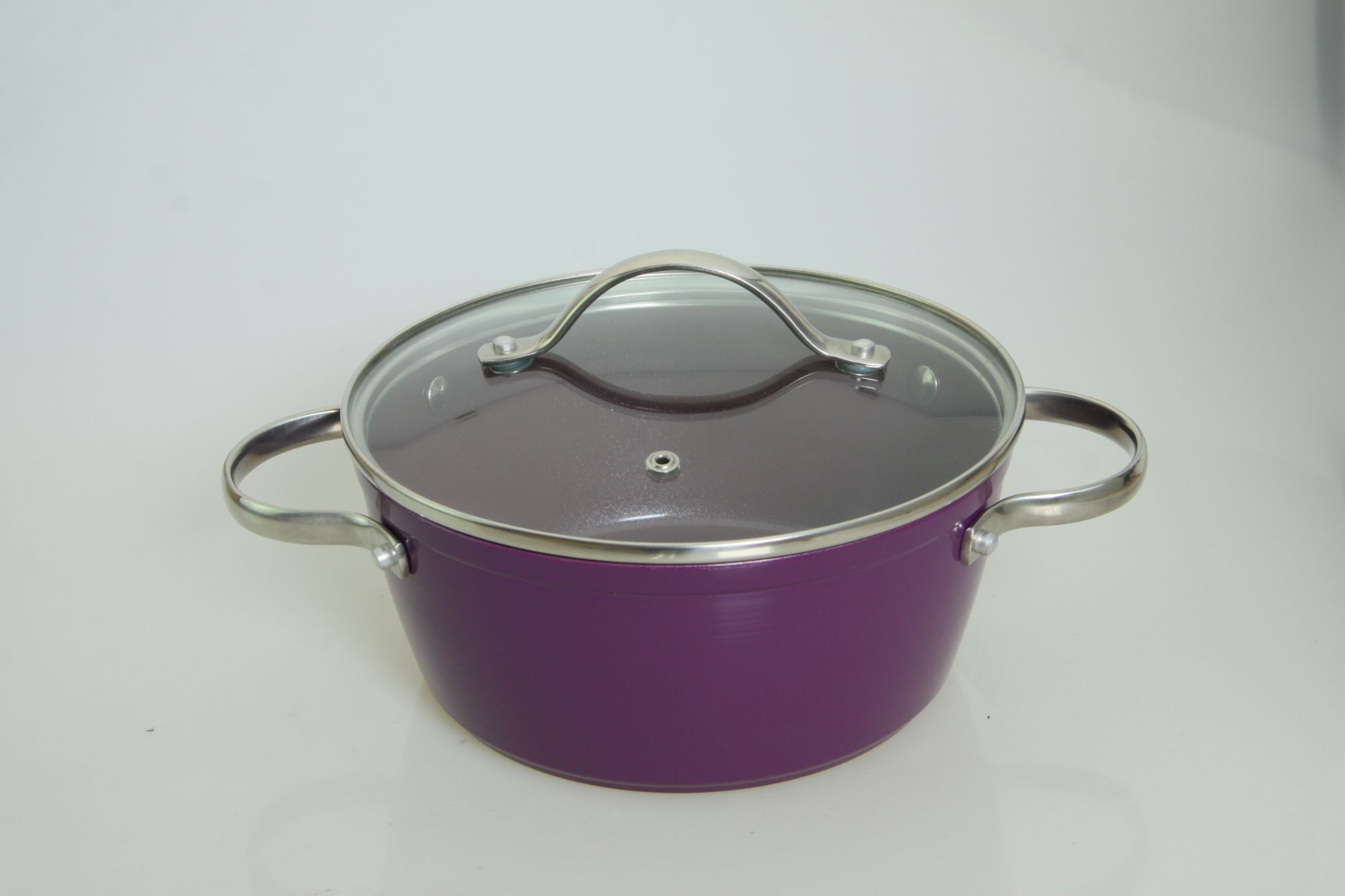 OEM&ODM S/S handle alu. non-stick coating casserole with glass lid