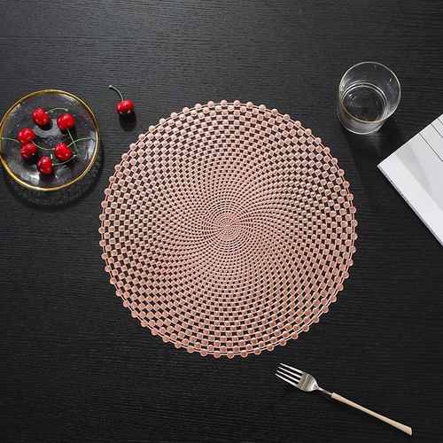 Round vinyl Placemats For Dining Table Decorative metallic PVC placemat Wedding placemats