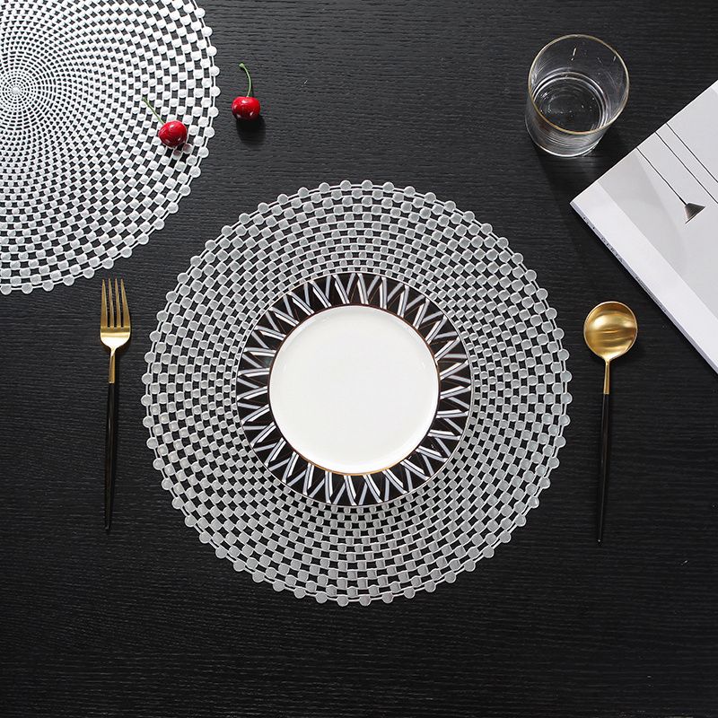 Round vinyl Placemats For Dining Table Decorative metallic PVC placemat Wedding placemats