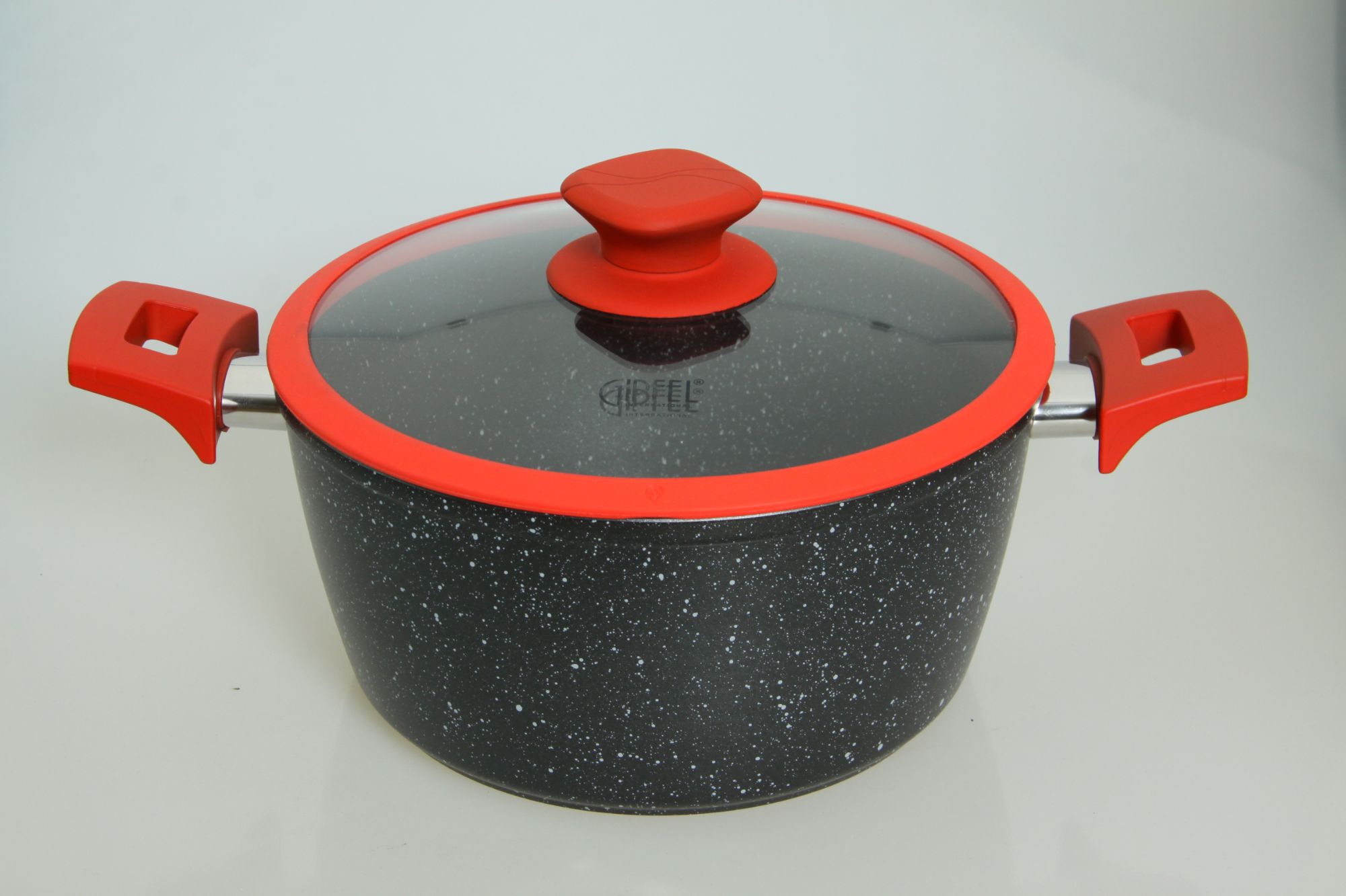 OEM&ODM bakelite handle with softtouch alu. cookware non-stick casserole