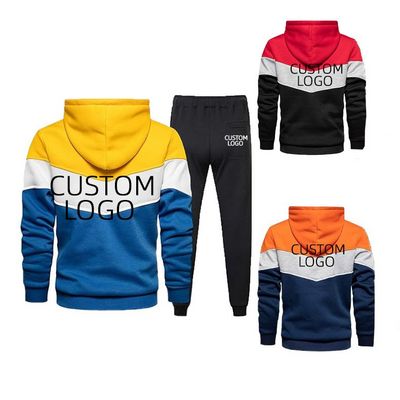 Oem plain hoodies breathable athletic wear men custom logo tracksuit for men