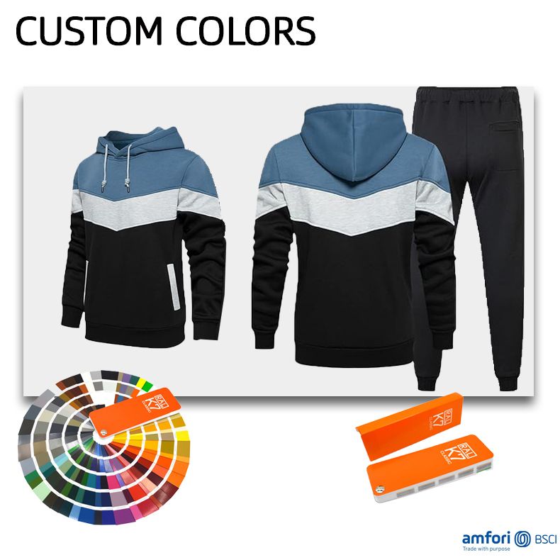 Oem plain hoodies breathable athletic wear men custom logo tracksuit for men