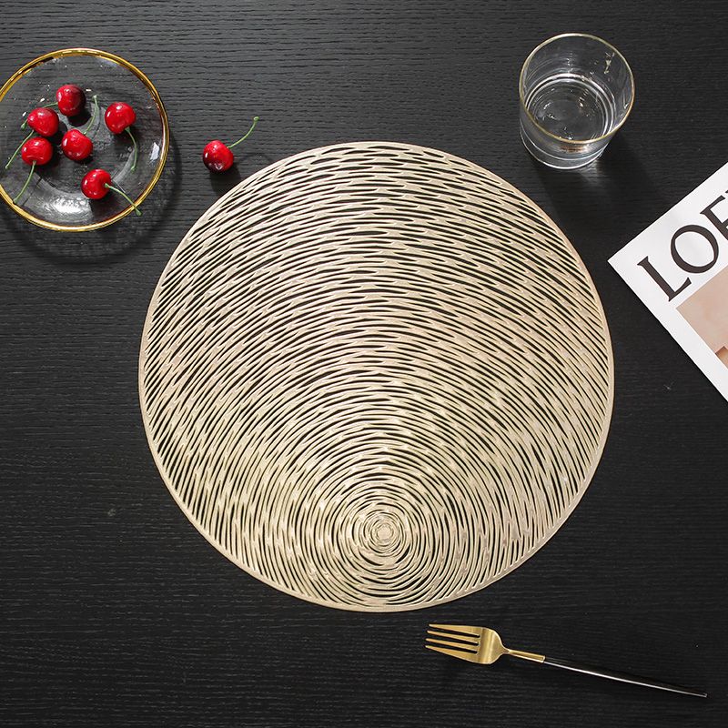 Free Sample OEM&ODM custom gold round pvc placemat for dining table