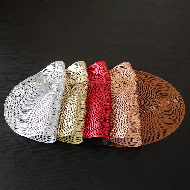 Free Sample OEM&ODM PVC 2024 new design woven wedding placemats round for dining table luxury