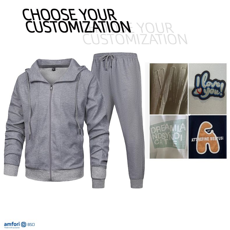 High quality hoodies unisex breathable sportswear man custom logo tracksuit for men