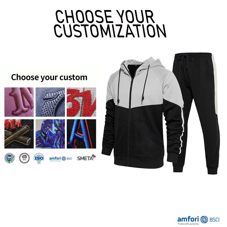 High quality hoodies unisex breathable sportswear man custom logo tracksuit for men