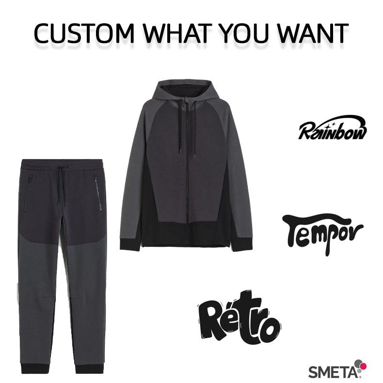 High quality hoodie and jogger set breathable custom logo tracksuit for men