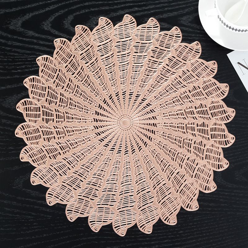 Manufacturer's spot PVC conch round hot stamping hollow insulated washable table mat