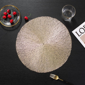 Factory direct sales OEM&ODM PVC high temperature resistant round hot stamping hollow light luxury table mat