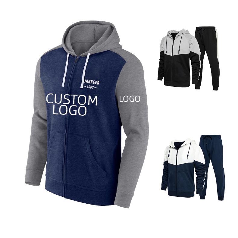 High quality hoodie breathable mens activewear custom logo tracksuit for men