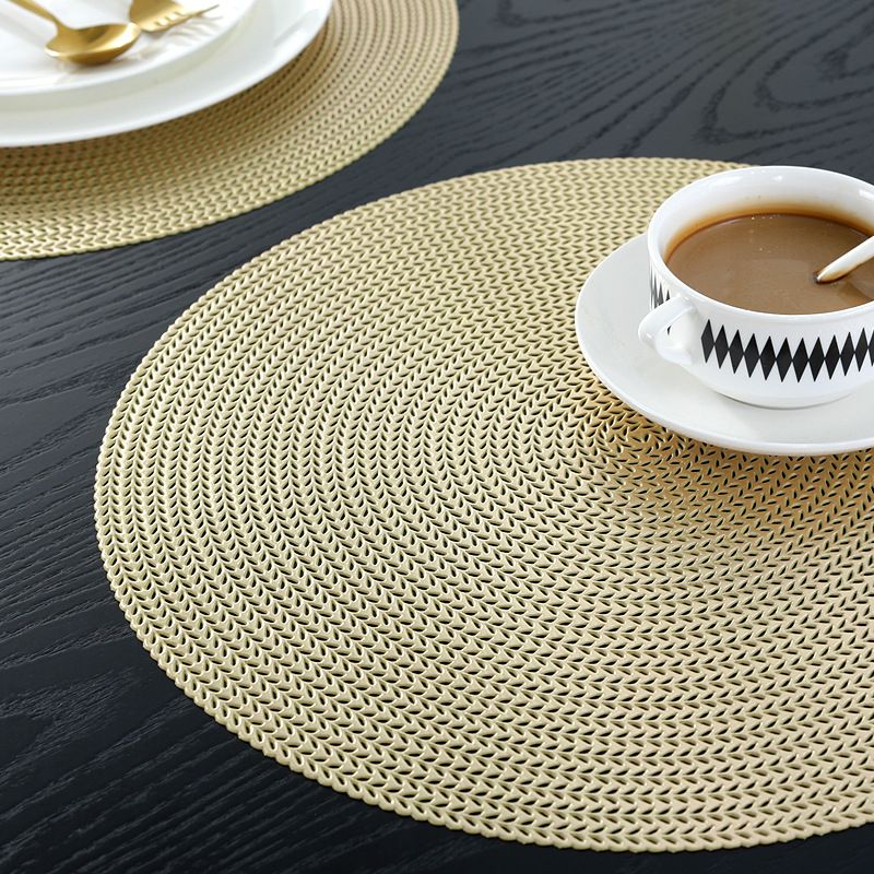 Free Sample OEM&ODM logo color customized PVC luxury round high temperature resistant no-wash pattern placemat