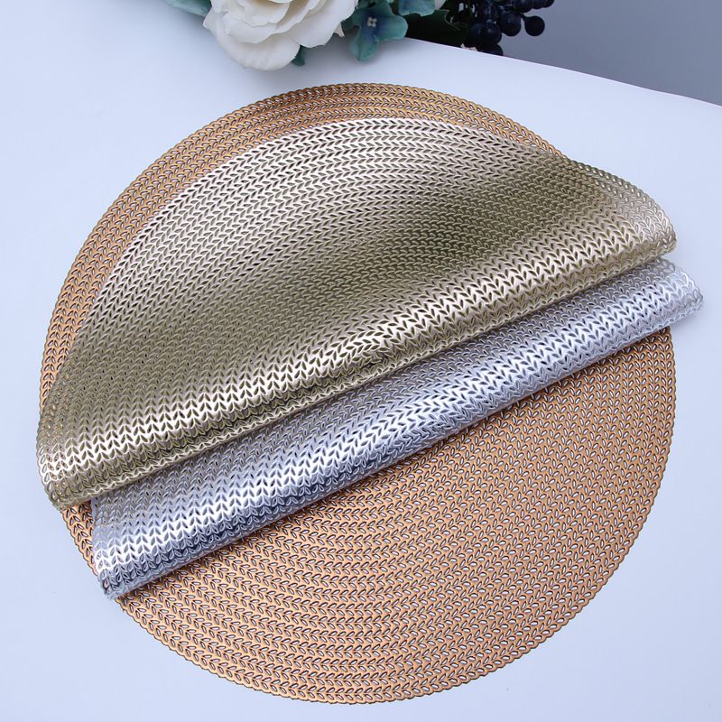 Free Sample OEM&ODM logo color customized PVC luxury round high temperature resistant no-wash pattern placemat