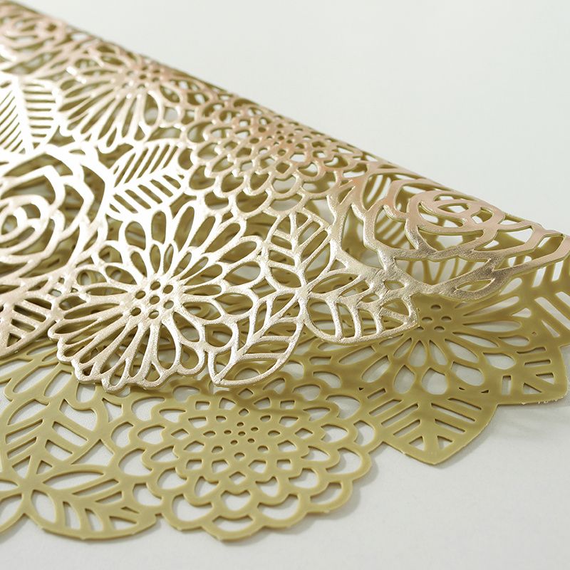 Tabletex 38cm gold wedding decorative flower plastic placemat