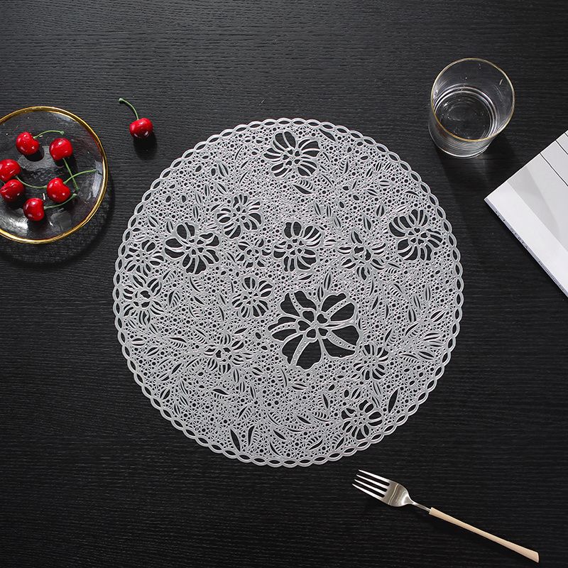 New Waterproof Pvc Vinyl Round Dining Table Mats Placemat For Dining Table Luxury Kitchen Accessories