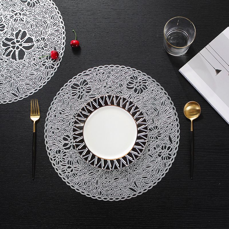 New Waterproof Pvc Vinyl Round Dining Table Mats Placemat For Dining Table Luxury Kitchen Accessories