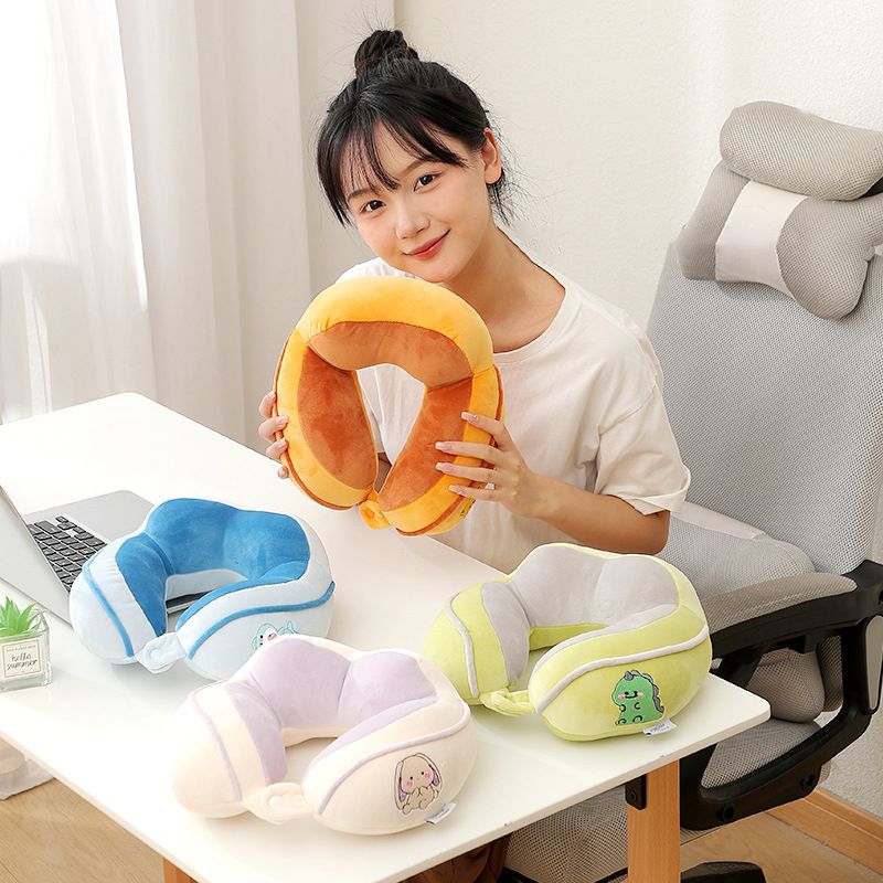 New Arrival Hot Selling Cheap Soft U Shape Car Neck Pillow Cotton filling Travel Neck Pillow