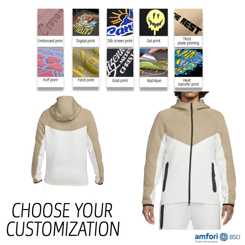 High quality hoodie breathable polyester tracksuits custom logo track suits