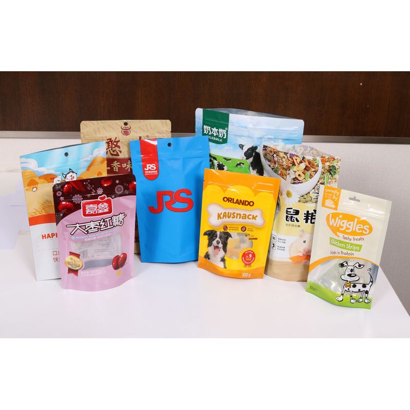 250g Matt Flat Bottom Mylar Pouch Bag With Zipper Pet Snacks Packaging