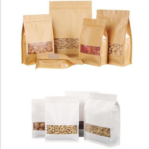 Customized Top Zipper Dried Fruit Food Packaging Kraft Stand Up Pouch
