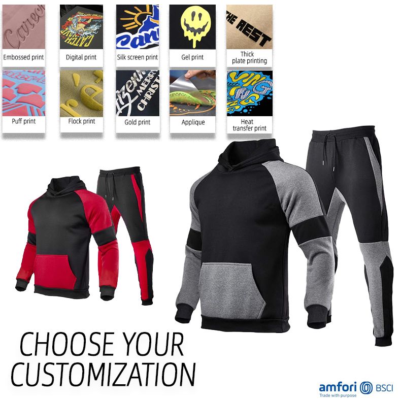 High quality hoodie and jogger set breathable sports wear men custom tracksuits