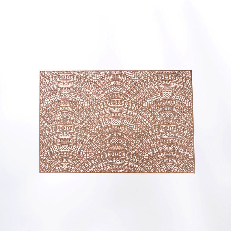 Wholesale Long Rectangle Fireworks Table Mat Leather PVC Hollow Place mats for Wedding Party Table Decoration