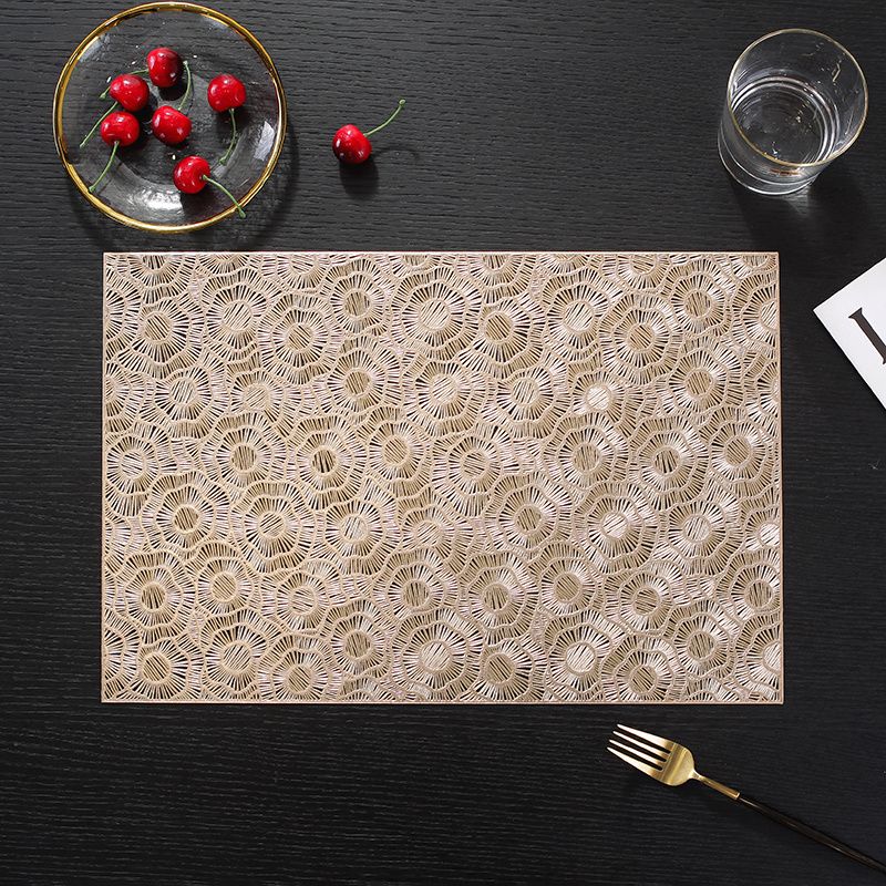 European-style Dining Mat PVC Creative Rectangular Hollow Insulated Mat