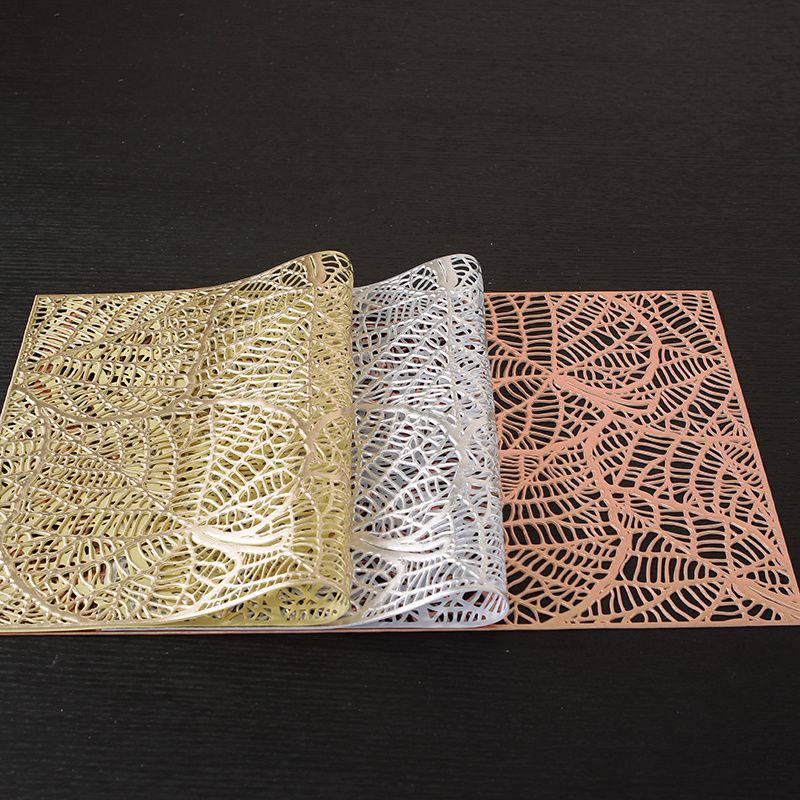 PVC vinyl Placemats For Dining Table Decorative gold placemat Wedding placemats