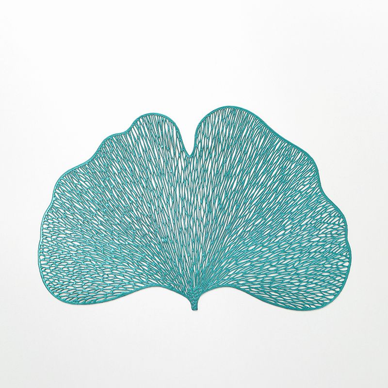 Wholesale PVC vinyl Sector Placemats For Dining Table Decorative ginkgo leaf placemat Wedding placemats