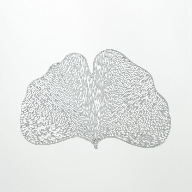 Wholesale PVC vinyl Sector Placemats For Dining Table Decorative ginkgo leaf placemat Wedding placemats