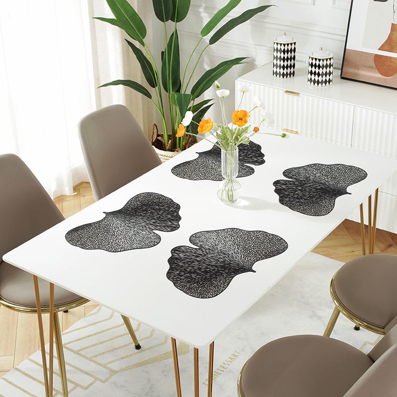 Wholesale PVC vinyl Sector Placemats For Dining Table Decorative ginkgo leaf placemat Wedding placemats