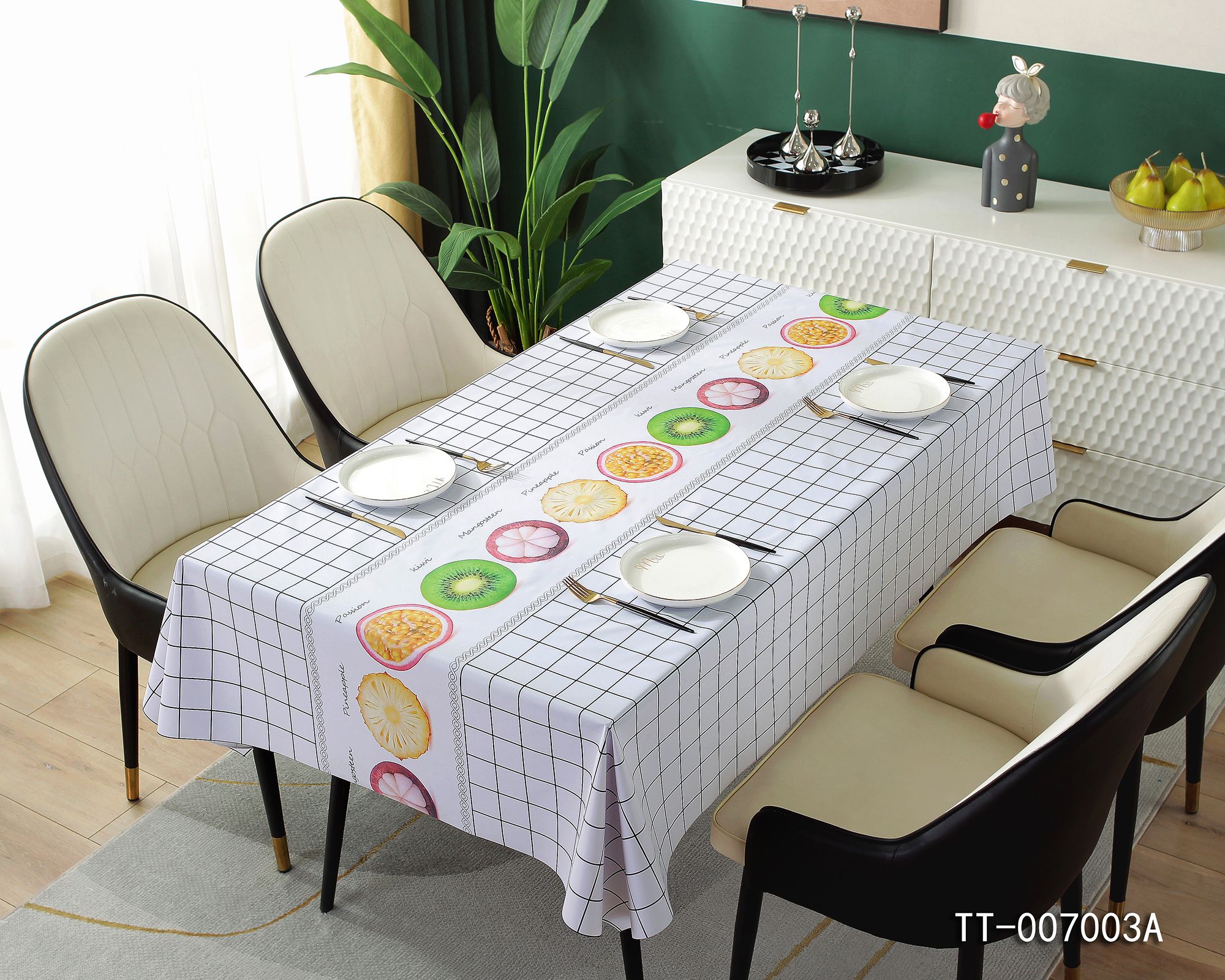 High quality Custom Print Design Size Table Cloth clear plastic pvc dining table cover protective covers