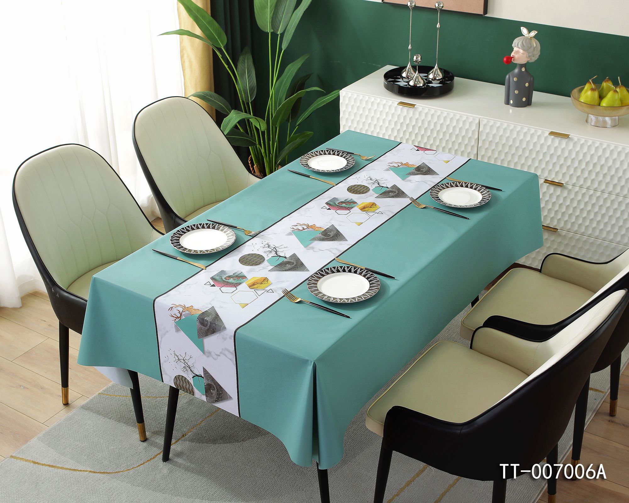 High quality Custom Print Design Size Table Cloth clear plastic pvc dining table cover protective covers