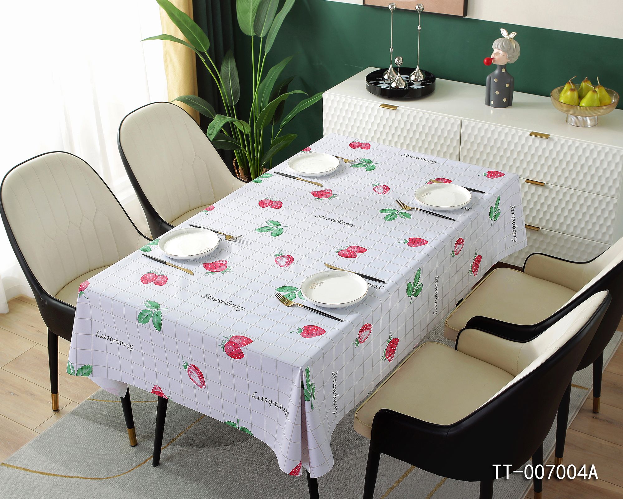 High quality Custom Print Design Size Table Cloth clear plastic pvc dining table cover protective covers