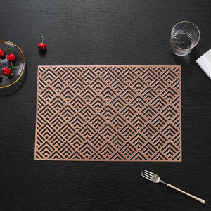 Square table mat geometric line meal mat insulated PVC meal mat