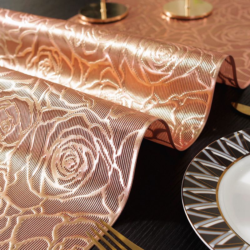 Solid color pvc non-slip tray pad western placemat pvc square placemat placemats for dining table luxury wedding