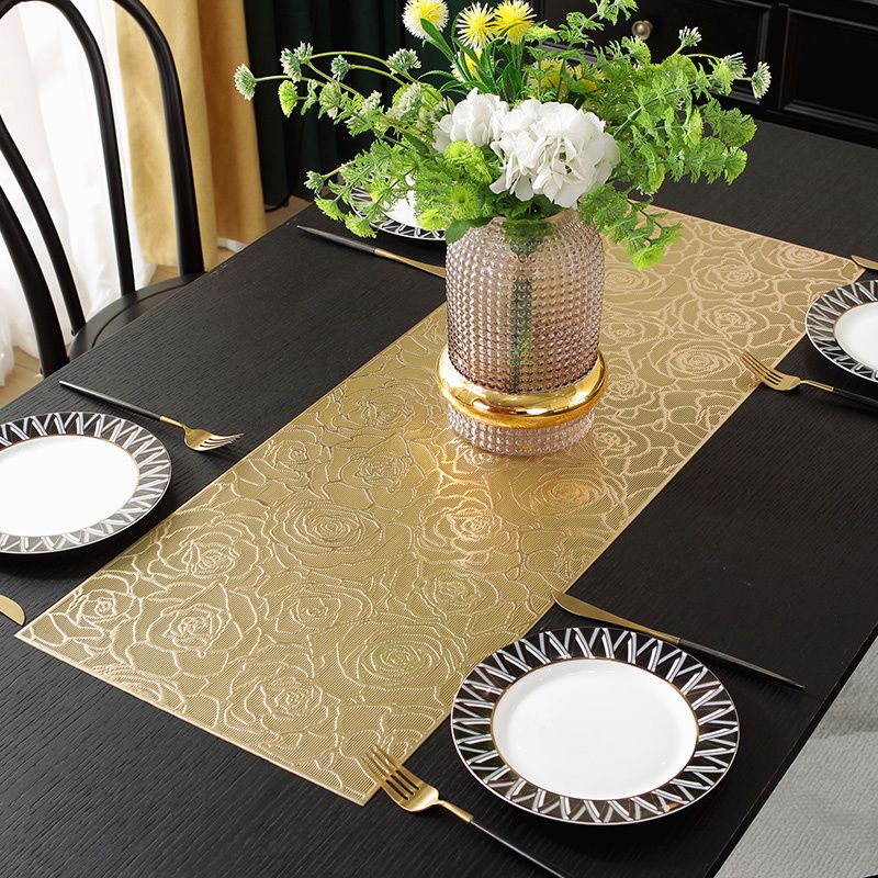 Solid color pvc non-slip tray pad western placemat pvc square placemat placemats for dining table luxury wedding