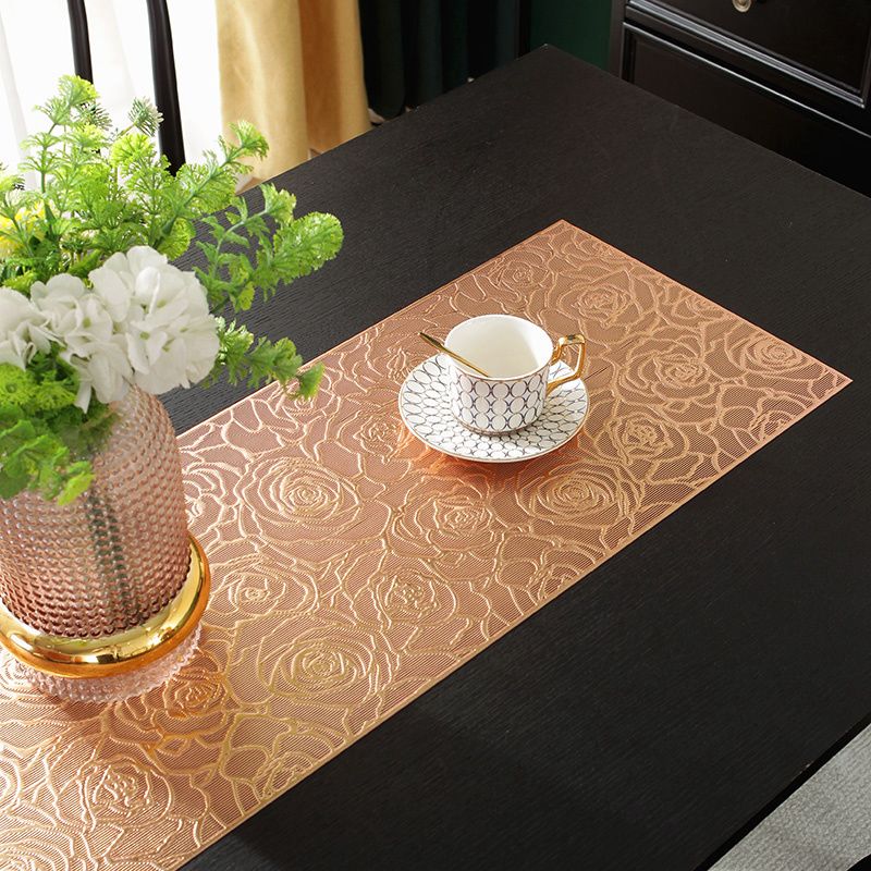 Solid color pvc non-slip tray pad western placemat pvc square placemat placemats for dining table luxury wedding