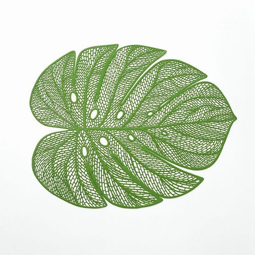 Simulation Leaves Hollow Turtle Back Leaves Decorative Placemats PVC Waterproof Oilproof Durable Table Mats Heat