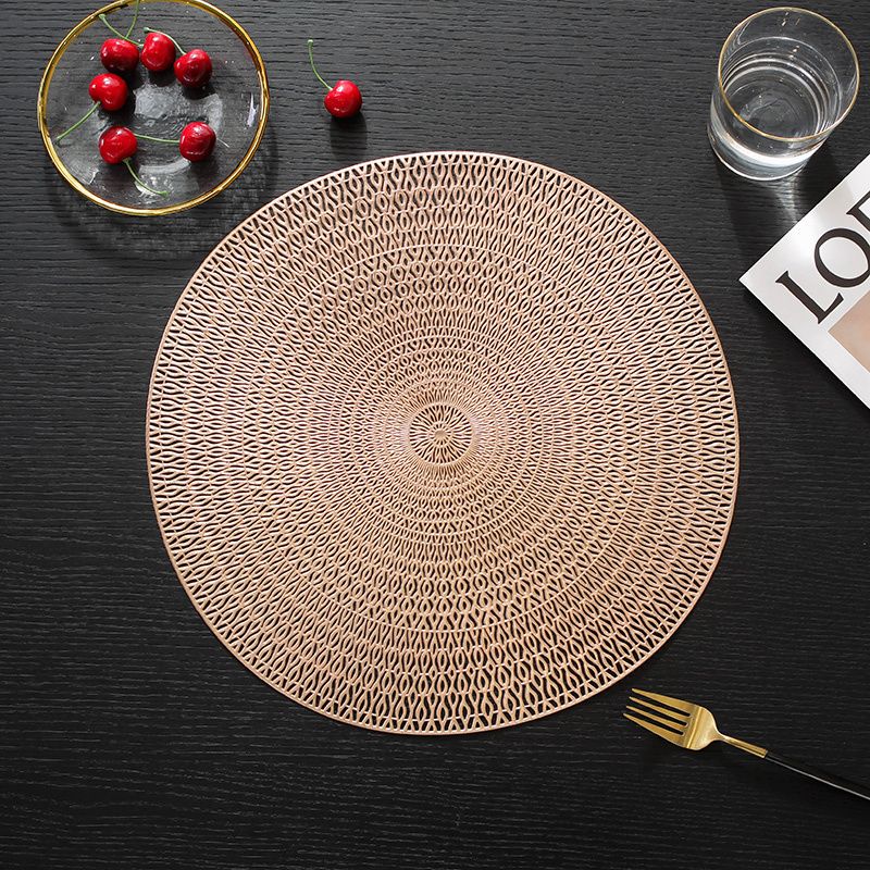 In Stock European-style Concentric Circles Coaster Hollow Out Placemats Heat Insulation Table PVC Mats