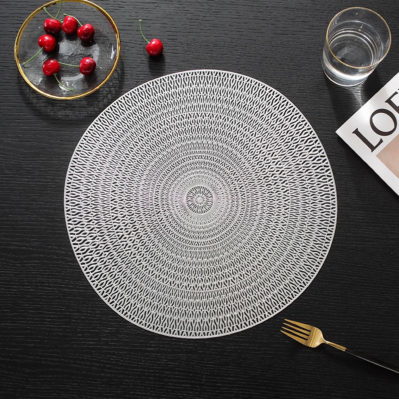 In Stock European-style Concentric Circles Coaster Hollow Out Placemats Heat Insulation Table PVC Mats