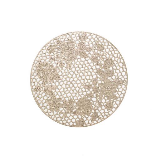 Hot selling Round vinyl Placemats For Dining Table Decorative metallic pvc placemat Wedding placemats