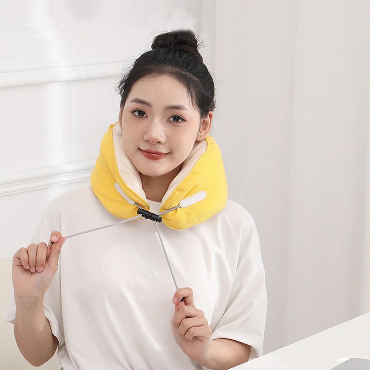 Ins style simple neck pillow foam particles household portable travel pillow