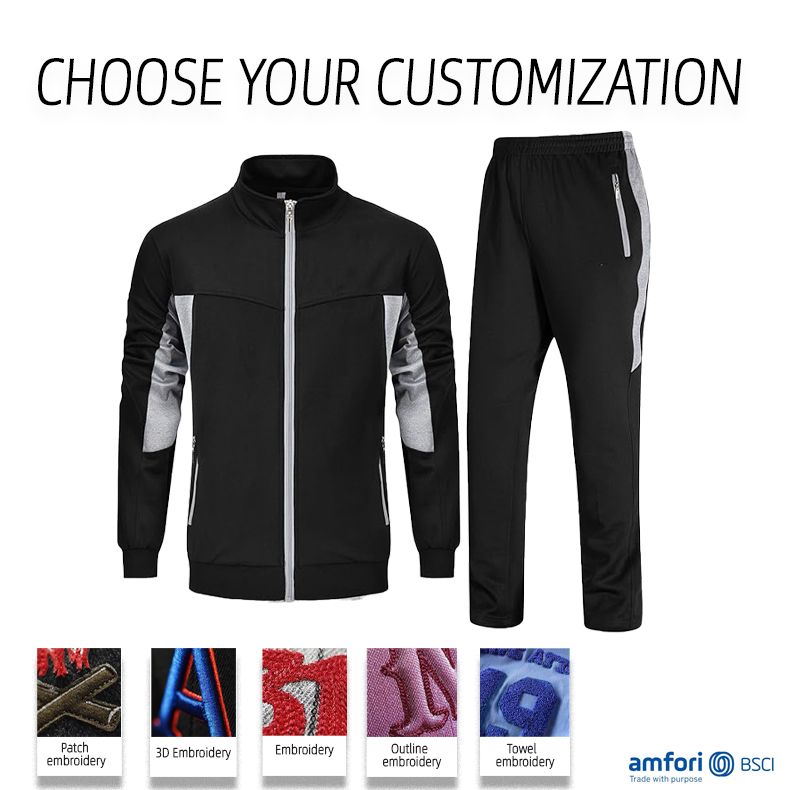 High quality gym track suit set breathable mens sports wear custom tracksuit