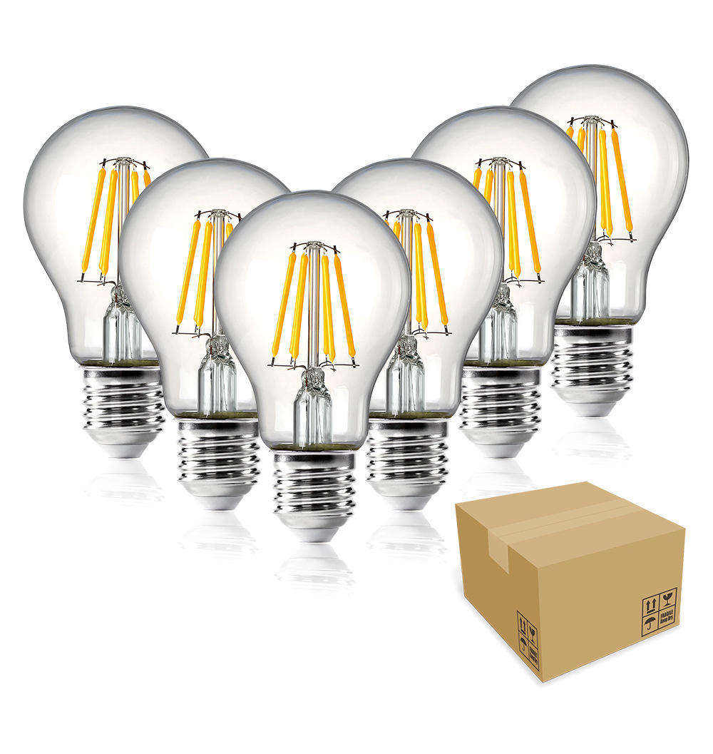 Wholesale 4w 6w 8w 10w 12w E27 Filament Lamp 220v Filament A60 Edison Led Bulb Light